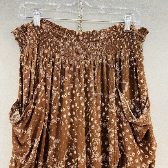 Easel 3x Jogger Style Pants Brown & Taupe Bandana Print Casual, Comfy, Boho - Picture 2 of 9